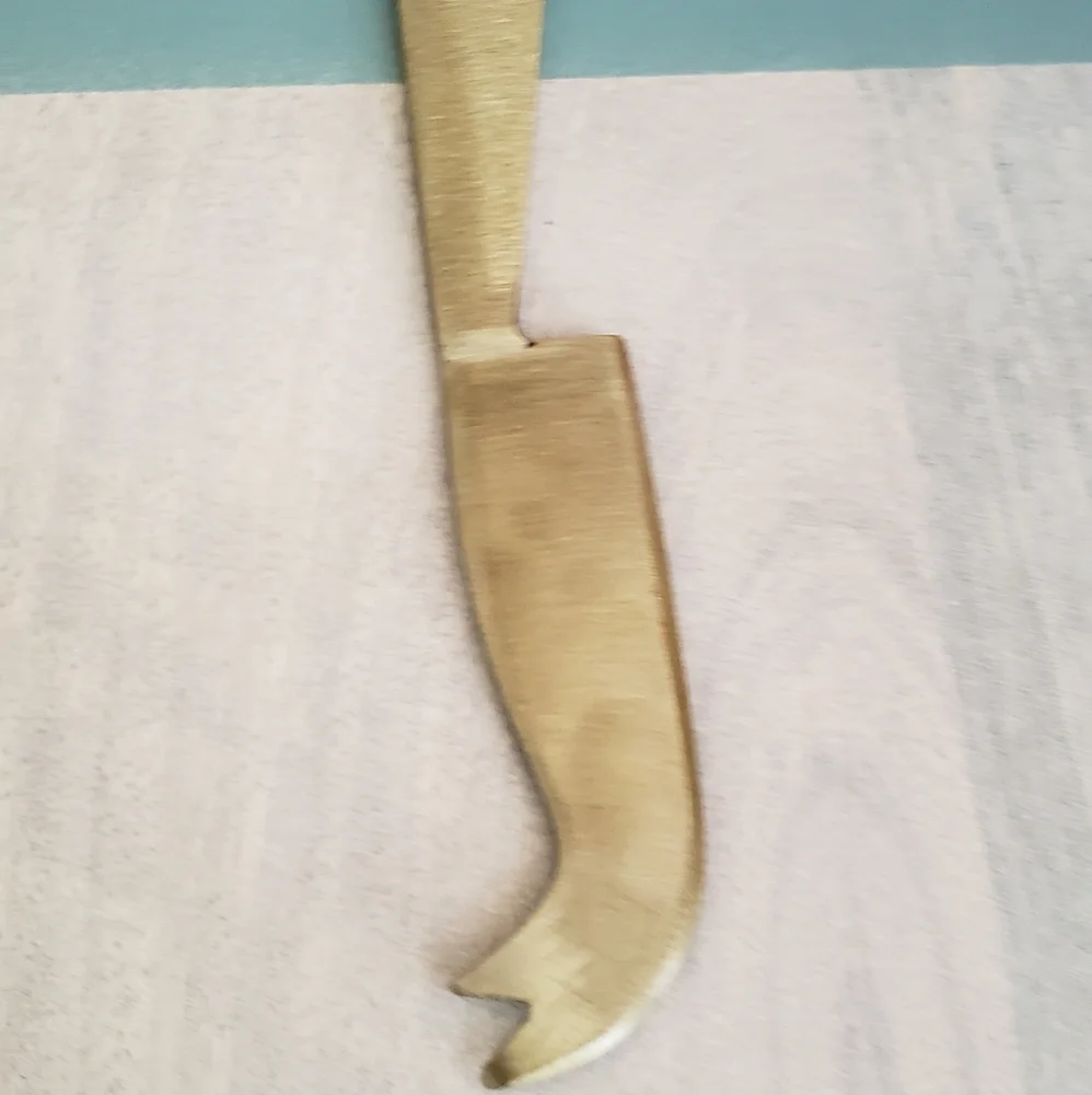 Rectangular Wood Serving Board with Knife in White/Light Blue